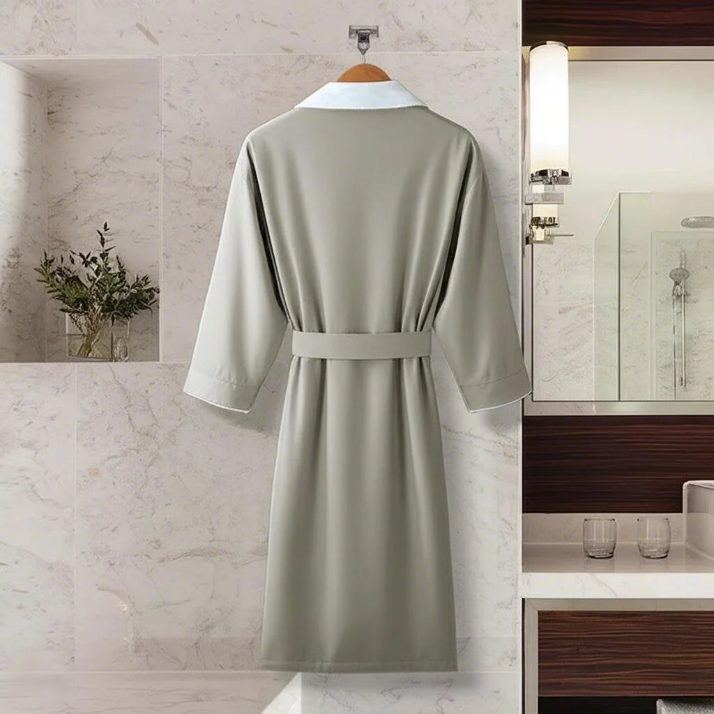 Peach Skin Dressing Gown, Shawl Collar, Hoodless, Quick-Drying and Absorbent