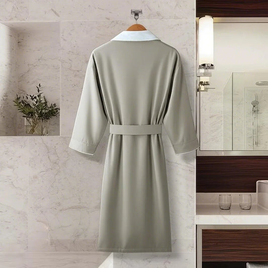 Peach Skin Dressing Gown, Shawl Collar, Hoodless, Quick-Drying and Absorbent